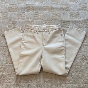 Good American Icon Faux Leather Pants in Bone